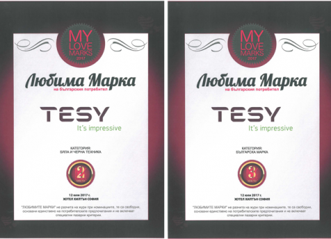TESY is finalist in two categories in the My Love Marks rating